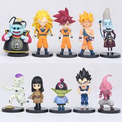 10pc set dragonball z super saiyan son goku vetega gotenks cake topper mini 2022