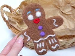 gingerbread men christmas decor, felt gingerbread man, unique christmas gift