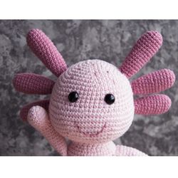 pdf pattern, amigurumi axolotl, crochet animals