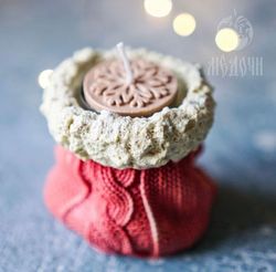 Candle Mold / Resin Mold / Soap Mold : “knitted Bag/ Christmas Bag/bagful”