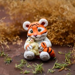 tiger with toys, mold for making candles, resin, soap, mold for gypsum