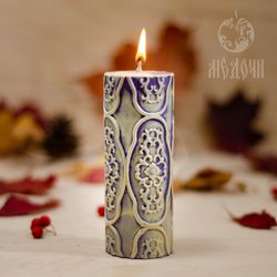 cylinder with pattern, silicon mold for candles