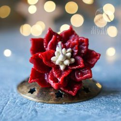 Flower Poinsettia Mold, Candles Of Flowers, Mold Of Flower. Silicone Mold For Candles, Mold Resin