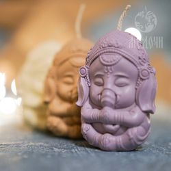 silicone mold ganesh, elephant candle, elephant mold.