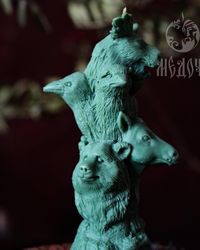 mold silicon totem pole animals wild boar, horse, eagl , raven, leopard , elk, bear. molds of candles