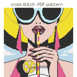 pop art cross stitch cute cross stitch contempory modern cross stitch pattern /25/