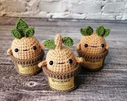 potted mini mandrake,amigurumi,mandrake rootath