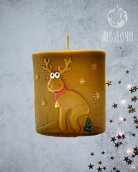 Christmas Mold «the Deer Rudolph», Christmas Candles, Cylinder Candles.