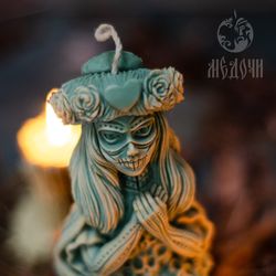 santa muerte with love , candle mold. santa muerte candle, mold for resin