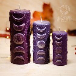 cylinder with moons, silicone mold for candles