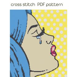 pop art cross stitch, pop art cross stitch pattern, modern cross stich, pdf pattern, cross stitch chart, embroidery /28/