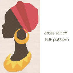 african cross stitch pattern, girl cross stich, pdf pattern, diy home decor, count cross stitch, vibe embroidery /29/