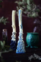 mold of broom, candle broom with skulls. mold for candles,press-form