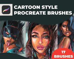 cartoon style brushes for procreate | procreate brushes | watercolor procreate | art brushes | digital download