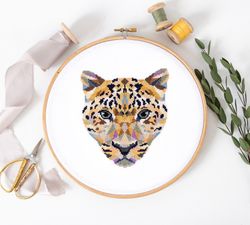 geometric leopard cross stitch pattern