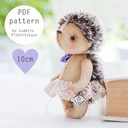 miniature hedgehog sewing pattern 10 cm