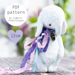 elephant sewing pattern 12 cm, teddy elephant pattern