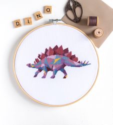 stegosaurus dinosaur cross stitch pattern