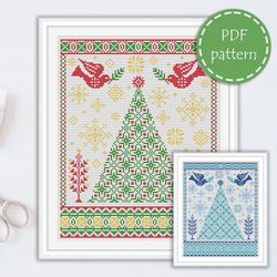 lp0030 christmas tree cross stitch pattern for begginer - easy xstitch pattern in pdf format - instant download