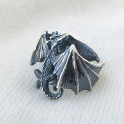 dragon ring.dragon pendant.silver dragon.celtic dragon.dragon gift.game of thrones ring.house targaryen.fantasy dragon.