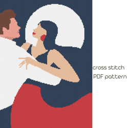 tango cross stitch pattern, modern cross stich, pdf pattern /43