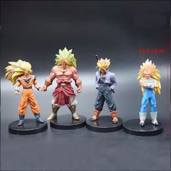 4pcs set dragon ball z super saiyan son goku vetega gotenks cake topper mini