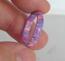 solid opal ring. very beautiful opal ring lavender color. solid opal band.