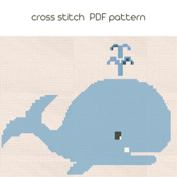 whale cross stitch, animal cross stitch pattern, pdf pattern /49/