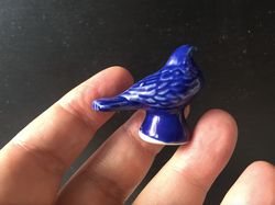 holy pigeon - ceramic blue figure, extinguisher, "small pigeon", 4 cm high.