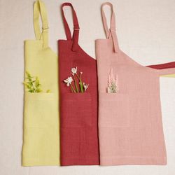 kids apron, cooking apron, linen apron, custom apron, kitchen apron, chef apron for children's, toddler montessori apron