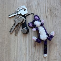 custom cats 3d bead animals beaded keychains beaded cat figurine animals 3d beading bead toys beaded custom keychains. c