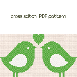 birds cross stitch pattern, easy cross stitch. kids embroidery /60/