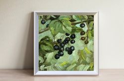 black currants original oil painting wall art