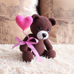 crochet bear pattern pdf in english  amigurumi bear valentine heart