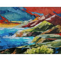 big sur painting monterey original art california wall art seascape artwork 11 by 14 in