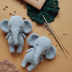 pdf pattern for charming elephant. diy amigurumi toy african animal