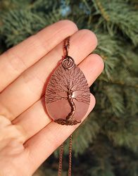 7th anniversary tree of life pendant necklace gift for men, for women, 7 year anniversary gift for husband, amulet