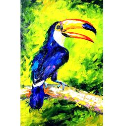 toucan oil painting bird original art animal artwork by artolgagoncharova