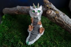 dragon art doll, haku, asian dragon. anime miniature ooak