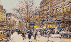 PDF Counted Vintage Cross Stitch Pattern | Paris | Eugene Galien-Laloue 1854-1941 | 5 Sizes