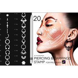 procreate piercing & earrings stamp