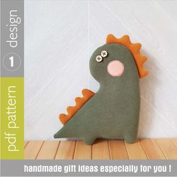 stuffed dinosaur sewing pattern pdf rag doll tutorial in english, animal doll sewing diy