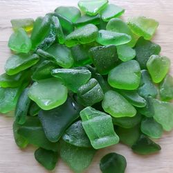 green sea glass, small authentic seaglass 7oz -2 pounds - japanseaglass