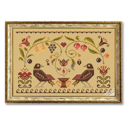 fraktur cross stitch pattern fraktur birds sampler 1