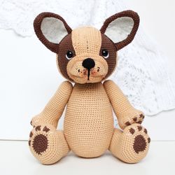 dog crochet pattern pdf in english  amigurumi french bulldog toy