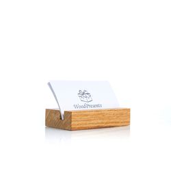 Wooden Business Card Holder For Desk Oak Wood Card Stand Classic Table Card Display Office Desk Accessories Gift For Men