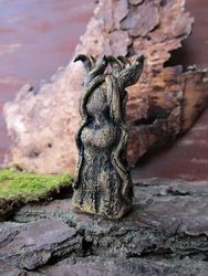 elen of the ways forest goddess elen pagan goddess horned goddess statue witch doll wicca altar small idol amulet doll