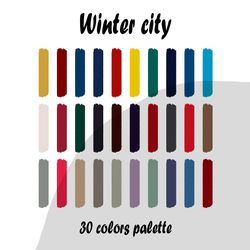 winter city procreate color palette | procreate swatches