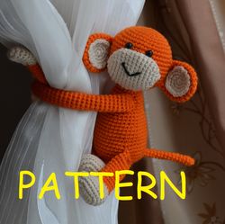 crochet monkey pattern pdf monkey curtain tiebacks for safari nursery decor