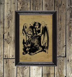 demon astaroth is the high duke of hell. black magic illustration. poster of kabbalistic demonology. 80.
